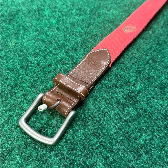 NWOT Oakmont Country Club! stitched Belt with Silver Buckle (Coral base/ Sz 44) - Picture 4 of 6